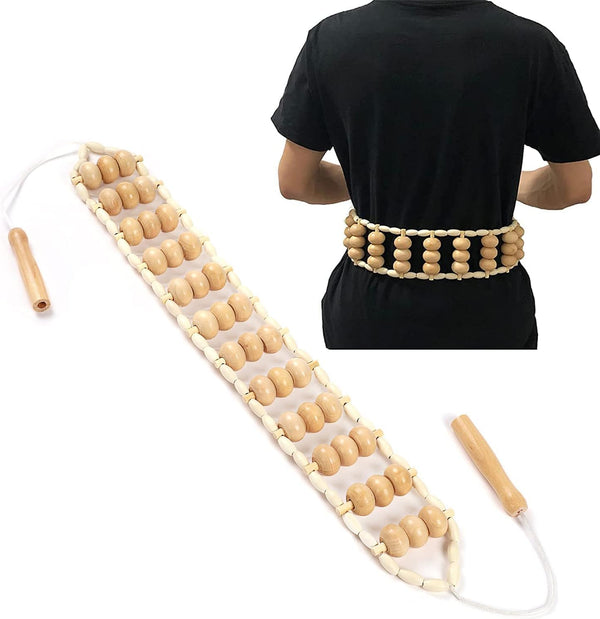 Wood Back Massage Roller Rope, Maderoterapia Colombiana, Wood Therapy Self Massager Tools, Full Body Muscle Pain Relief