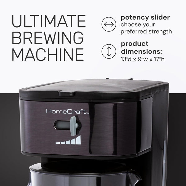 Homecraft 3-Quart Iced Coffee and Tea Maker with Filter Basket, Flavor Enhancer, Adjustable Brew Strength
