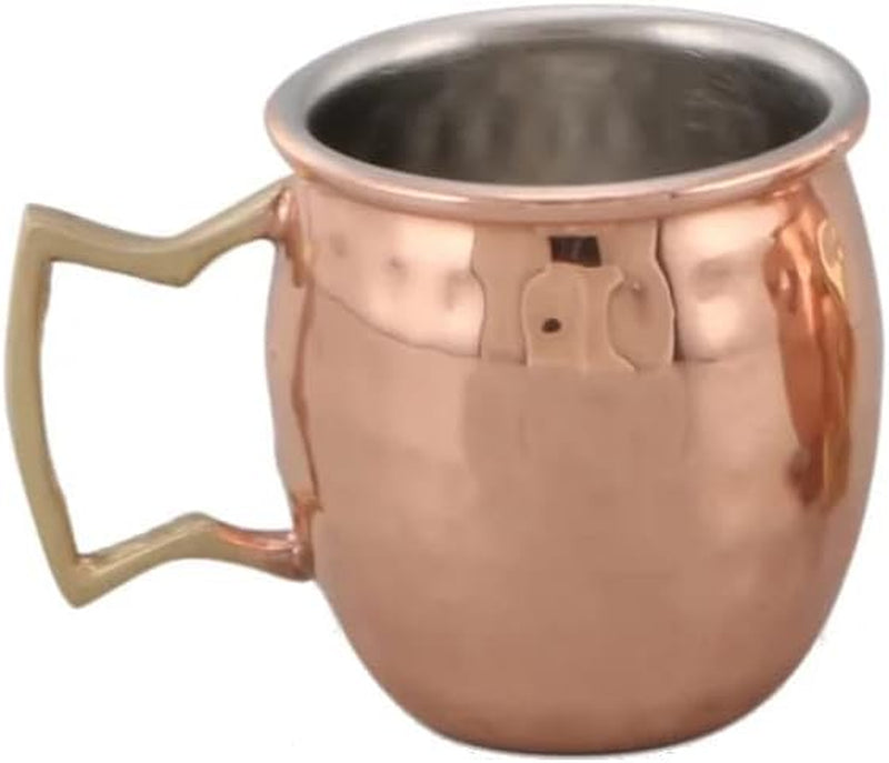 J&V TEXTILES Moscow Mule Copper Mugs - Gift Set of 4, 100% Solid Handcrafted Copper Cups - 2 Ounce Food Safe Hammered Mug For Mules