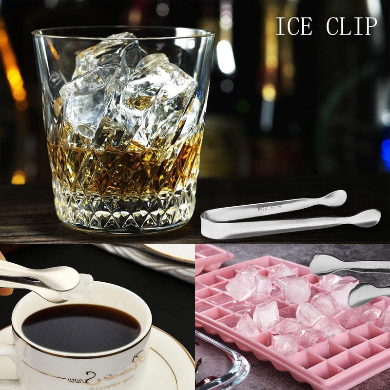 4 Pcs Ice Tongs Sugar Cubes Tongs, Mini Serving Tongs, 304 Stainless Steel Tongs Small Kitchen Tongs for Tea Party Coffee Bar