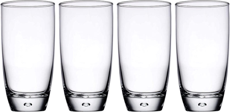 Glaver's Highball Glasses Set Of 4, 16 Oz. Drinking Glasses, Unique Water Glass Cups For Juice, Cocktails, Soda, Heavy Bottom Tumbler Glass