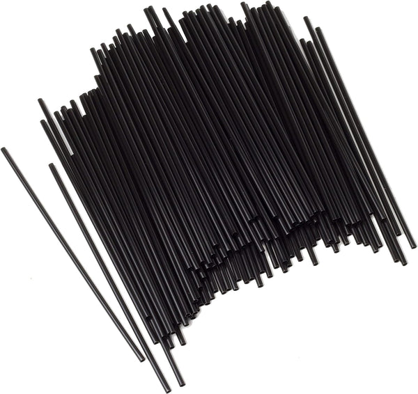 Chef Craft Select Plastic Cocktail or Coffee Stirrer Straws, 5 inch 150 piece set, Black