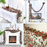 8 Pcs 65.6Ft Flower Garland Artificial Rose Vines for Bedroom, Hanging Fake Flower Vines Garland Decorations for Wedding Party Valentines Day Christmas Wall Room Decor Aesthetic