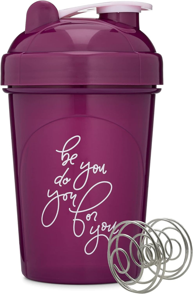 GOMOYO [2 Pack] 20-Ounce Shaker Bottle with Motivational Quotes (Plum & Rose) | Protein Shaker Bottle with Mixer Agitators | Shaker Bottle for Protein Mixes Pack is BPA Free and Dishwasher Safe