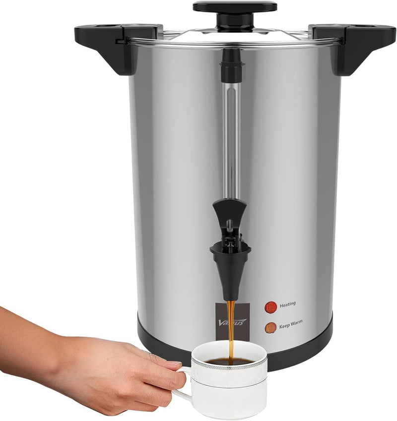 Valgus Commercial Stainless Steel Coffee Urn 135-Cup 20L Large Capacity Coffee Maker Hot Water Urn with Percolator Automatic Temperature Control for Large Events, Parties, Weddings