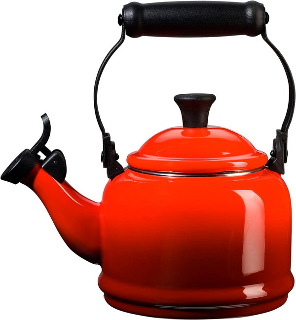 Le Creuset Enamel On Steel Demi Tea Kettle, 1.25 qt., Cerise