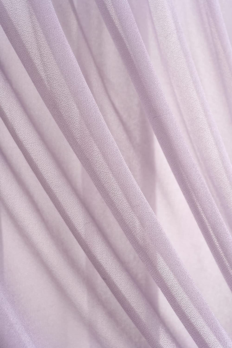 2-Layer Chiffon Wedding Backdrop Curtains - Lilac BridalBaby Shower Decor