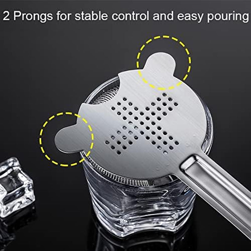 WUWEOT 6 Pack Cocktail Strainer, Stainless Steel Bar Strainer, Bar Tool Drink Strainer with 100 Wire Spring for Professional Bartenders and Mixologists