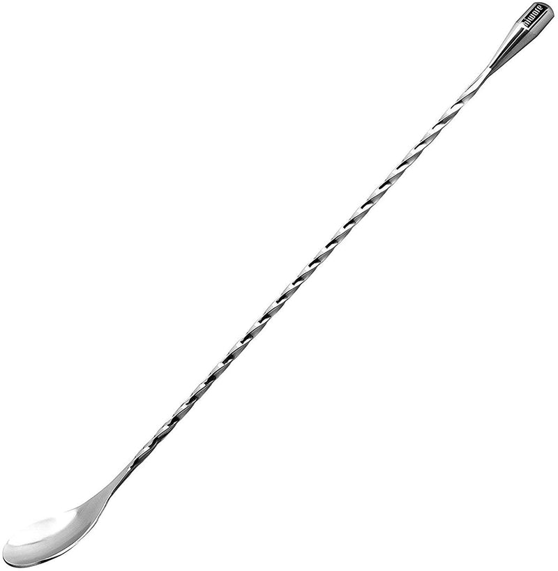 Hiware LZS13B 12 Inches Stainless Steel Mixing Spoon, Spiral Pattern Bar Cocktail Shaker Spoon