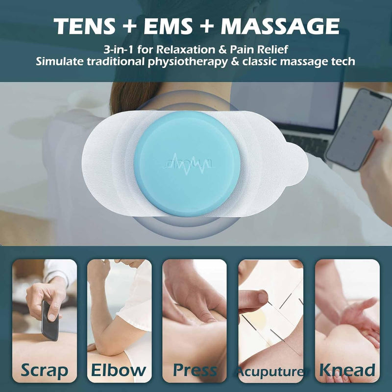 SIMUSI Wireless Tens Unit Muscle Stimulator with APP and Remote Control - 18 Modes Electronic Pulse Stimulator Massager for Neck, Shoulder, Leg, Sciatica and Back Pain Relief