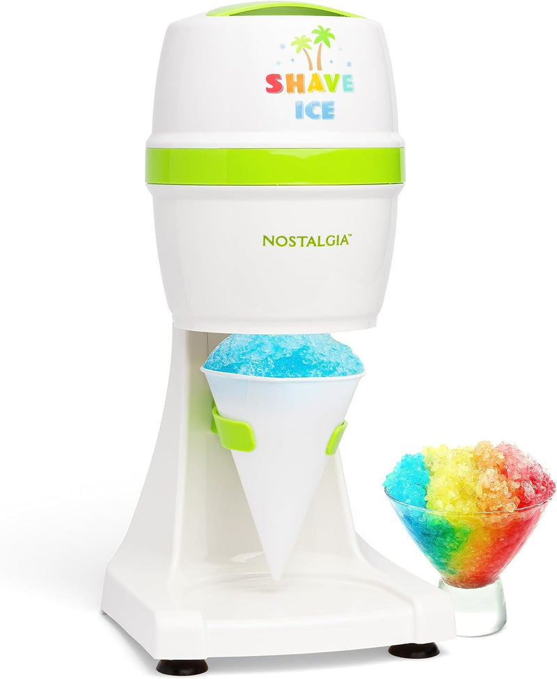 Nostalgia Snow Cone Shaved Ice Machine - Retro Table-Top Slushie Machine Makes 20 Icy Treats - Includes 1 Reusable Plastic Cup - Retro Red