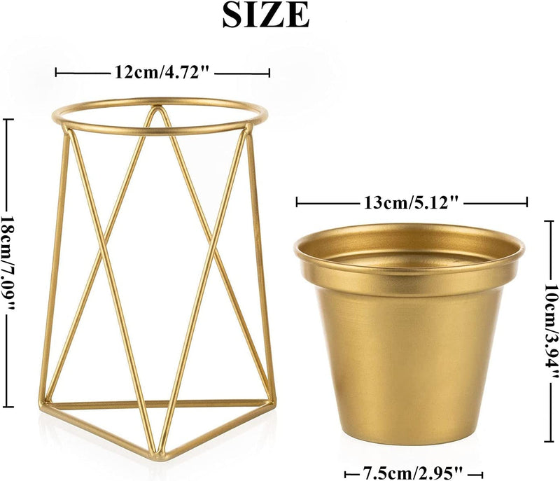 Nuptio Gold Vases for Wedding Centerpieces Set of 2 - Table  Desktop Decor for Christmas Birthdays or Home
