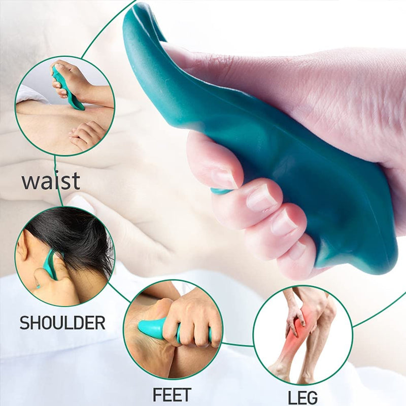 Mnelaeopli Manual Trigger Point Massage Tool and Thumb Massager for Full Body Deep Tissue Massage, Pressure Point Massage Tool Gifts, with 2 Pieces Finger Ring, Stress Relief and Muscle Recovery