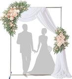 Wedding Arch, 7X5Ft Arch for Wedding Ceremony with Support Feet Base, Square Metal Stand Frame for Wedding, Party, Bridal, Garden, Outdoor, Rectangle Archway for Balloon Decoration