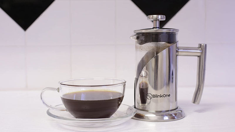 BlinkOne French Press: Single, Double and Up-to Three Serve Cup Espresso Coffee Maker (12 Oz)