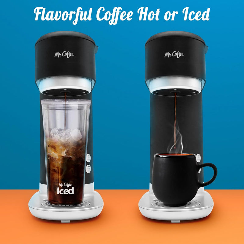 Mr. Coffee Iced Coffee Maker, Single Serve Hot and Cold Coffee Maker with 22 ounce Reusable Tumbler, Filter and Wholesalehome Cloth