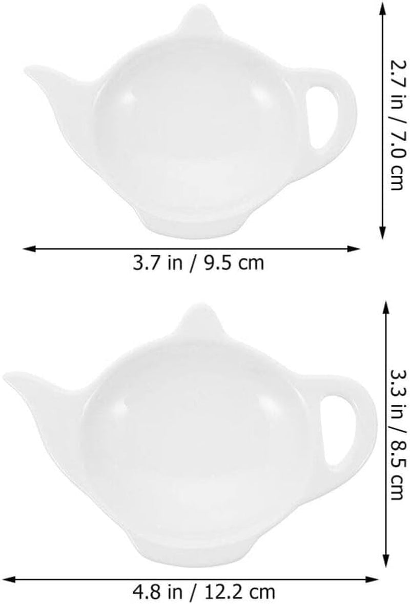 Zerodeko 2pcs Ceramic Tea Bag Saucer Mini Dessert Plate Dipping Dishes Decorative Tea Bag Coaster Tea Bag Rest Butter Seasoning Ceramic Tea Bag Coaster Sushi Ceramics White Vinegar Dish