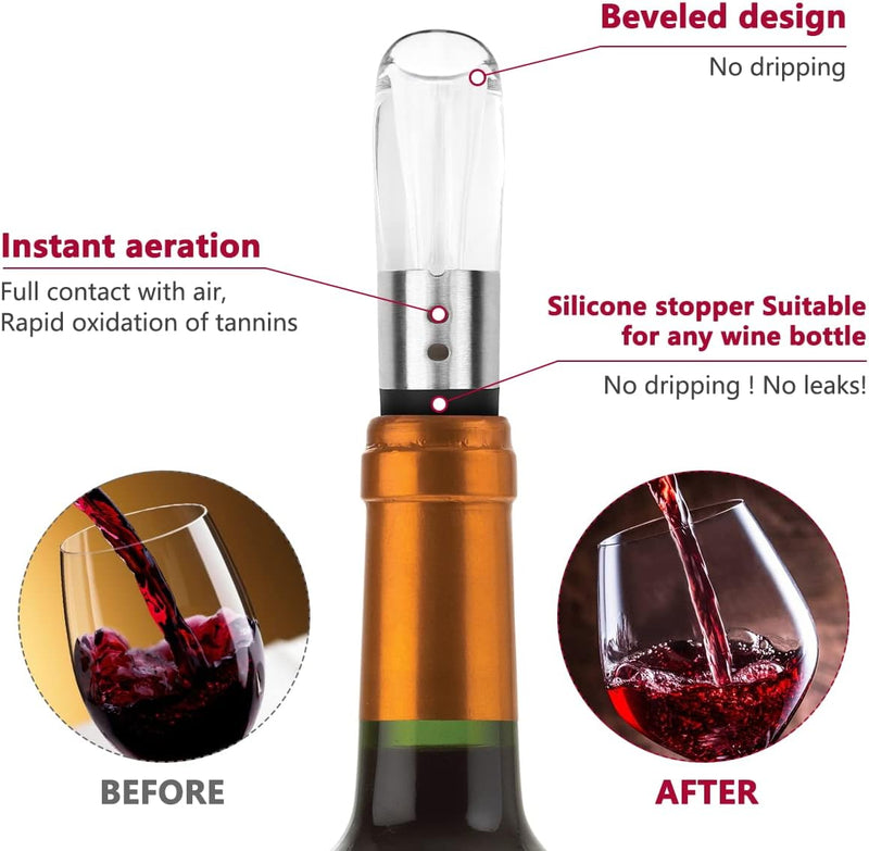 Wine Aerator Pourer, Aerating Decanter Spout, Adapts To All Kinds of Wine Bottles And Gives You A Delicious Taste In An Instant