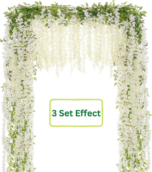 Artificial Wedding Flower Garland - 5Pcs Total 30Ft