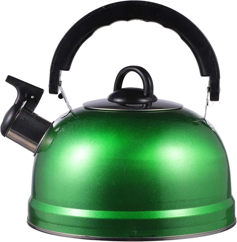 Cabilock Stainless Steel Whistling Tea Kettle Sounding Tea Pot with Anti Hot Handle Water Boiling Kettle Loud Whistle Stovetop Tea Kettle 1. 2L Blue