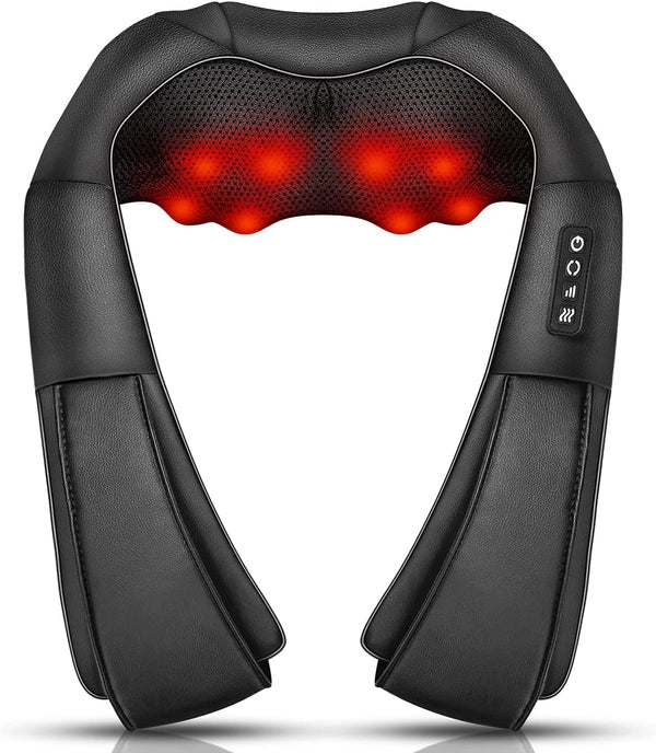 iKristin Neck Massager with Heat, Shiatsu Massager for Neck, Back, Shoulder, Foot and Leg, Deep Tissue 3D Kneading Massager for Relax Muscles at Home and Offie, Comfort Gifts for Women and Men