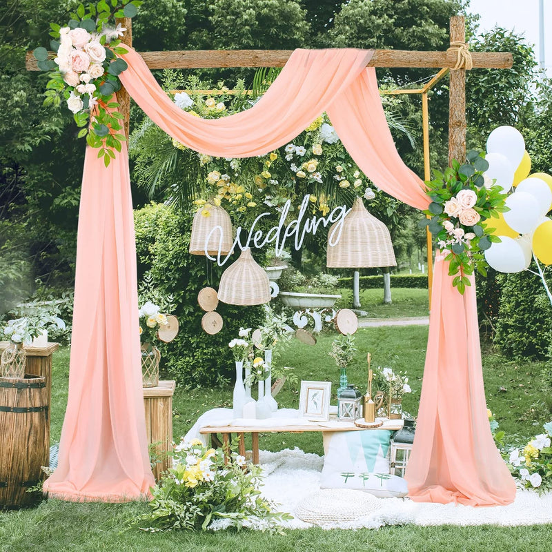 Blush Wedding Arch Draping Fabric - 28 X 19Ft Sheer Panel for Ceremony and Party Ceiling Decor