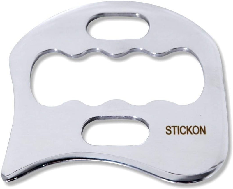 Stainless Steel Gua Sha Scraping Massage Tool - STICKON IASTM Tools Great Soft Tissue Mobilization Tool (C1 Shape)