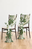 Wedding Aisle Chair Flower Decoration in White & Sage