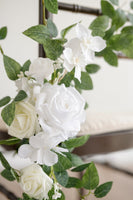 Wedding Aisle Chair Flower Decoration in White & Sage