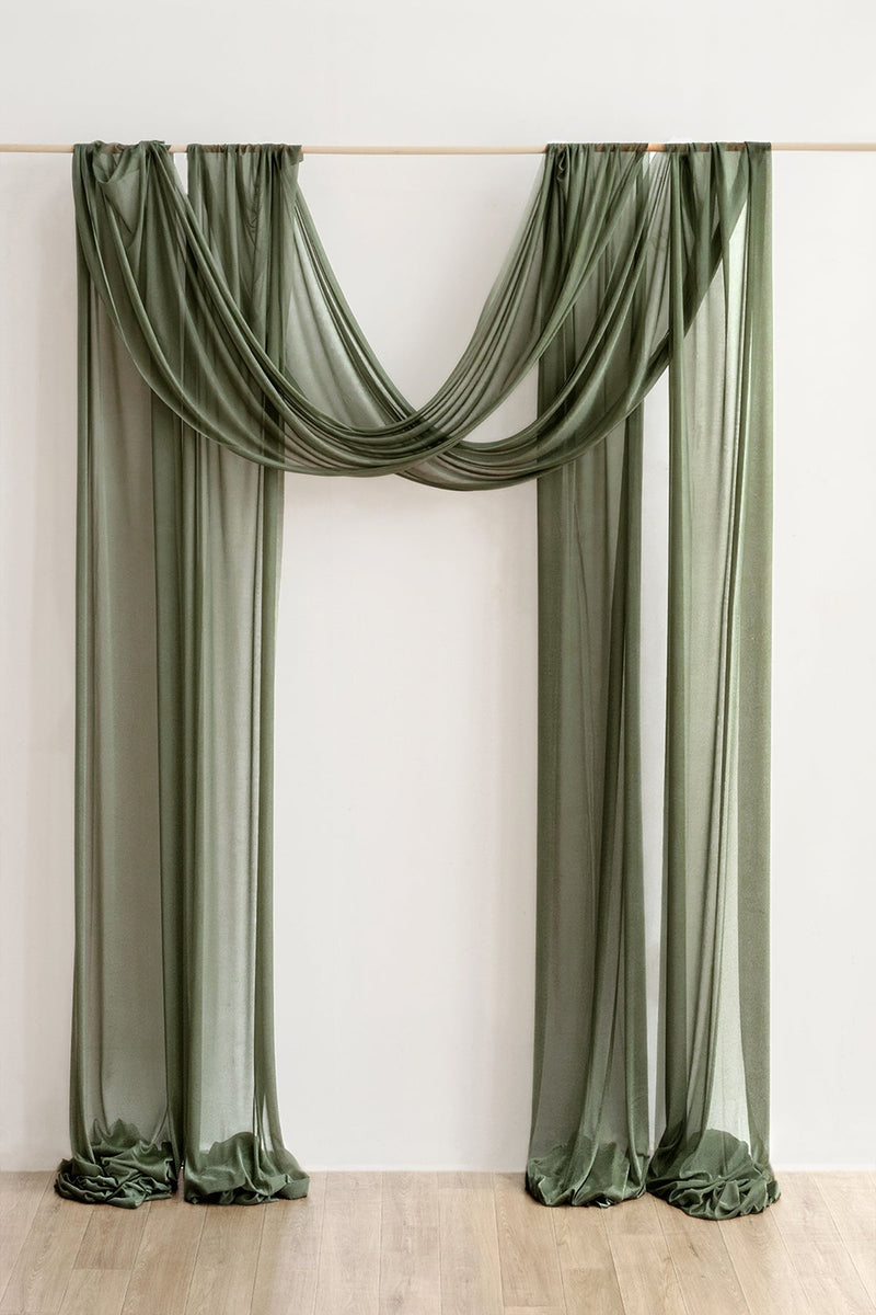Emerald  Tawny Beige Wedding Arch Drapes