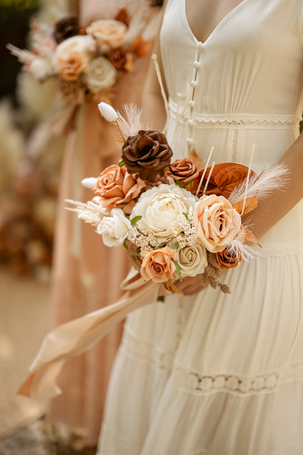 Rust and Sepia Bridesmaid Bouquets