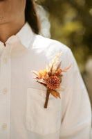 Boutonnieres in Rust & Sepia