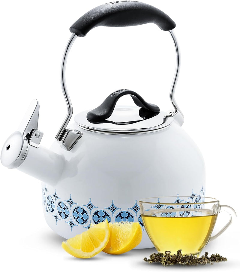 Chantal 1.8 QT Kettle, Oolong Series, Premium Enamel on Carbon Steel, Whistling, Even Heating & Quick Boil (Marigold)