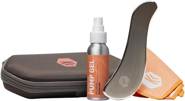 SIDEKICK Swerve Muscle Scraper - Stainless Steel Gua Sha Tool - Full Kit - Designed for IASTM to Relieve Foot, Neck, Arm Pain - Relieves Tennis Elbow and Carpal Tunnel