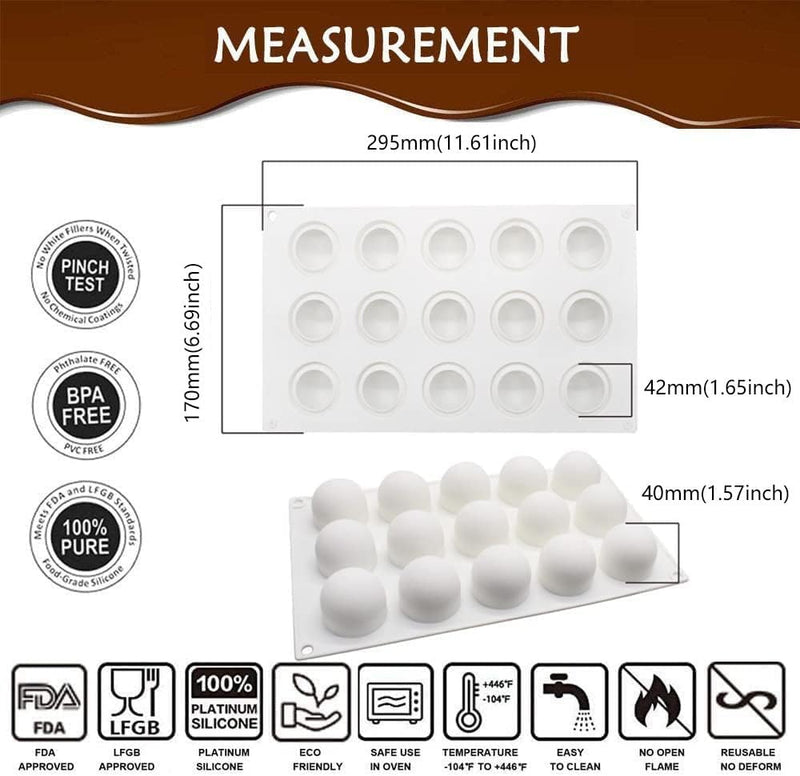 AFINSEA 3D Silicone Baking Molds for Cakes - 8-Cavity