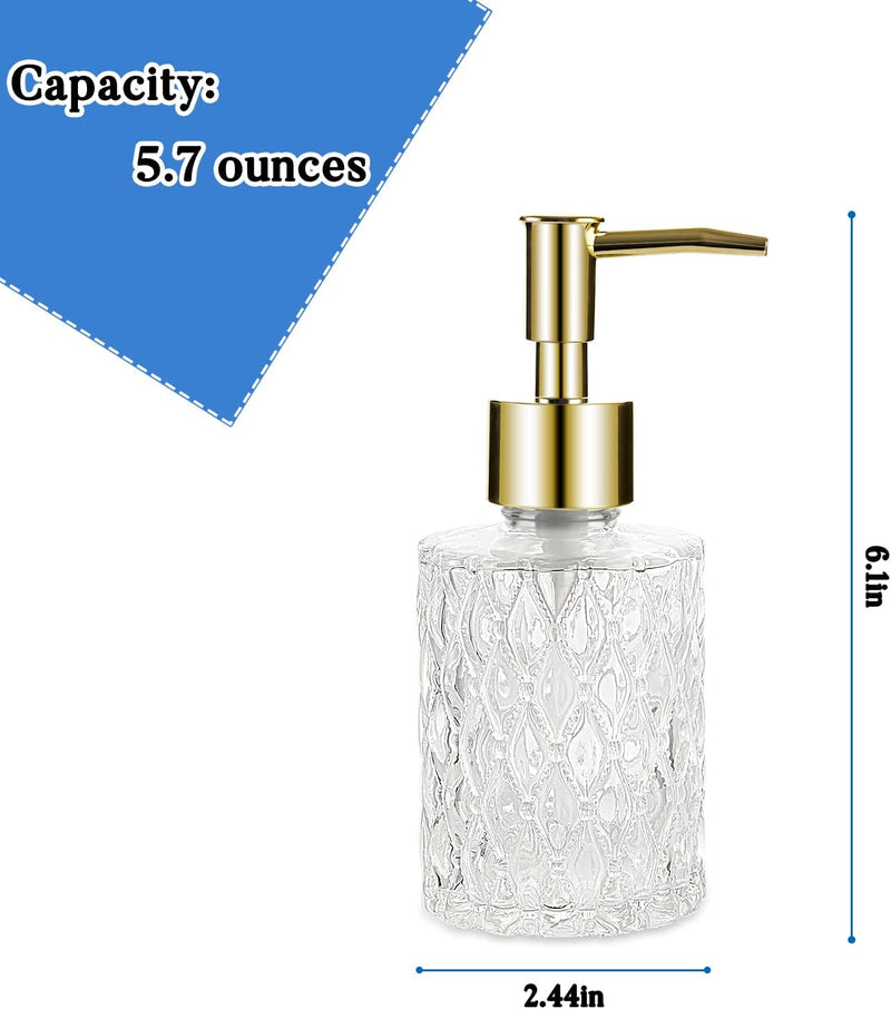 Multipurpose Glass Soap Dispenser - Gold with Easy Cleaning