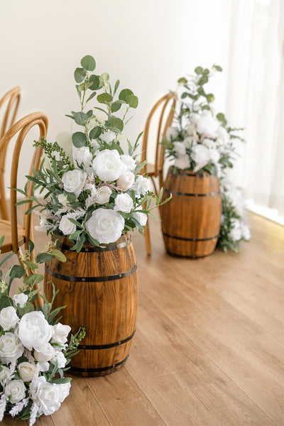 Free-Standing Flower Arrangements in White & Sage