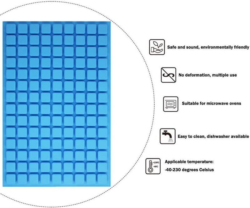 Silicone Candy Molds - 252 Cavity for Hard Candy Gummy Caramels Chocolate Ganache Ice Cubes