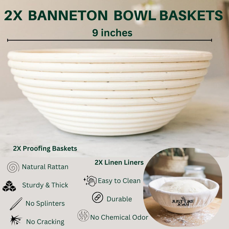 Ultimate Sourdough Kit with Starter Jar Banneton Basket and Tools