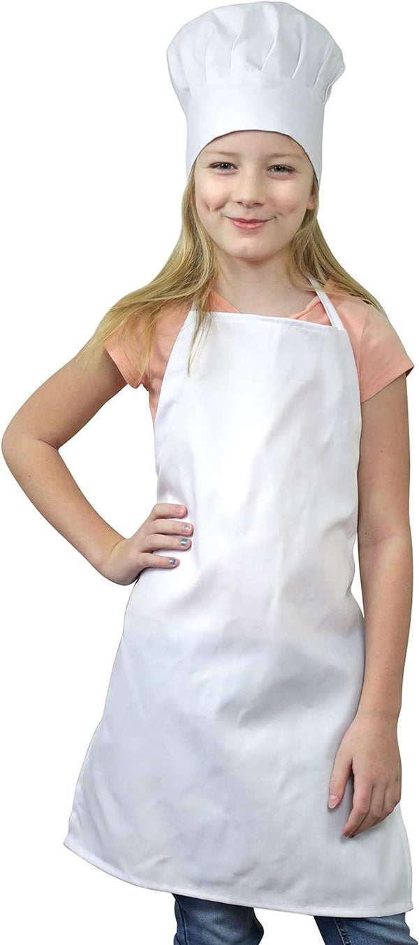 Kids Chef Hat and Apron Set - Real Cooking and Baking Wear Kit