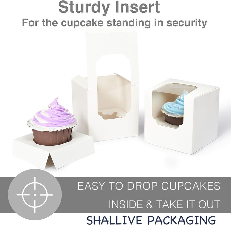 60 Kraft Cupcake Boxes with Inserts and Cocoa Bomb Packaging