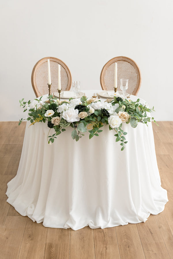 Emerald  Tawny Beige Head Table Floral Swags