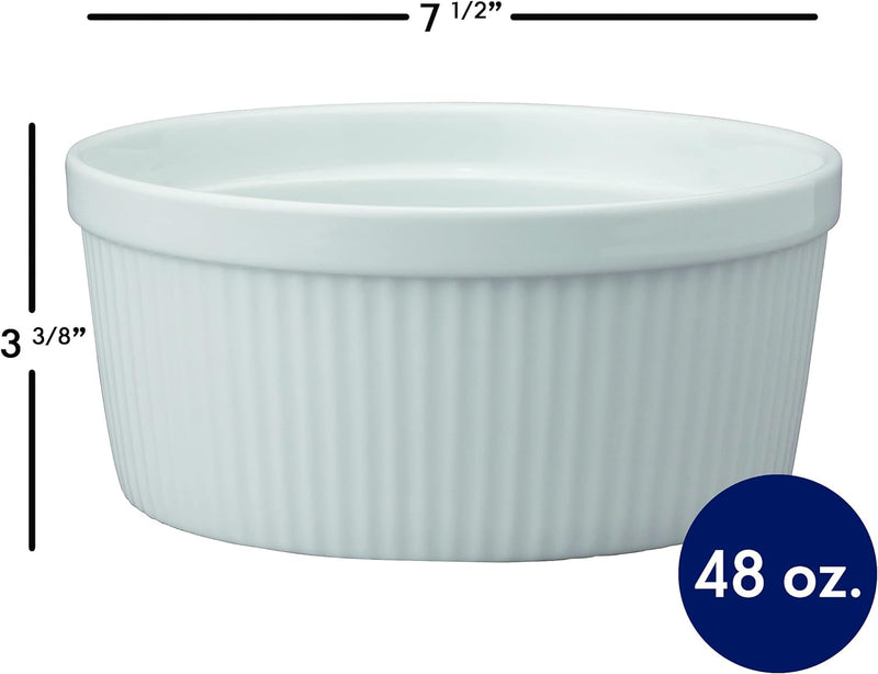 Harold Import Co Kitchen Souffle - Fine White Porcelain - 64oz - 2qt