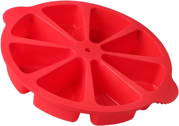 Nonstick Silicone Scone Pan - 8 Cavity Red Baking Tray for Various Treats