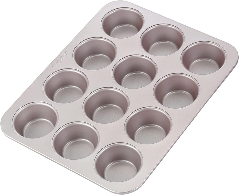 CHEFMADE 6-Cavity Popover and Muffin Pan - Non-Stick Bakeware for Oven Baking Champagne Gold