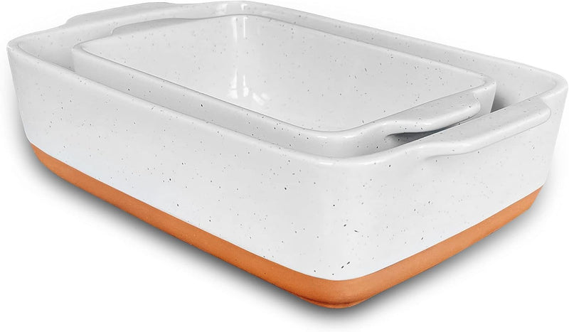 Mora Ceramic Baking Dish - 9x13 in Pan for Casserole Lasagna Gratin Broiling Roasting Baking - White