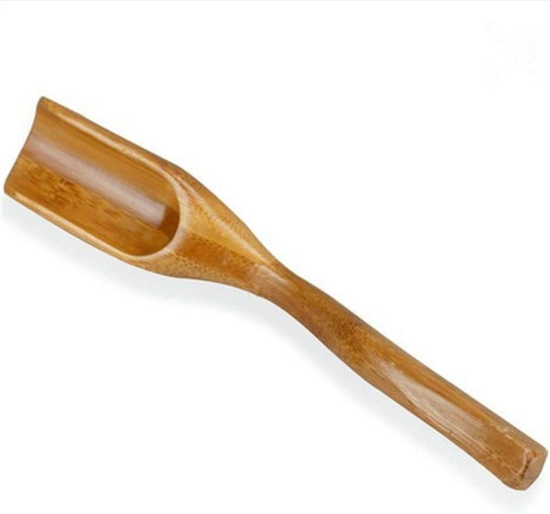 MinLia Wooden Bamboo Retro Style Natural Tea Scoop Delicate Spoon Tea Scoop Natural Tea Shovel Ebony Wood Kitchen Supplies(Rosewood)