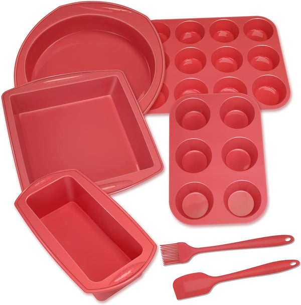 7in1 Nonstick Silicone Baking Set - Oven Bakeware Kit