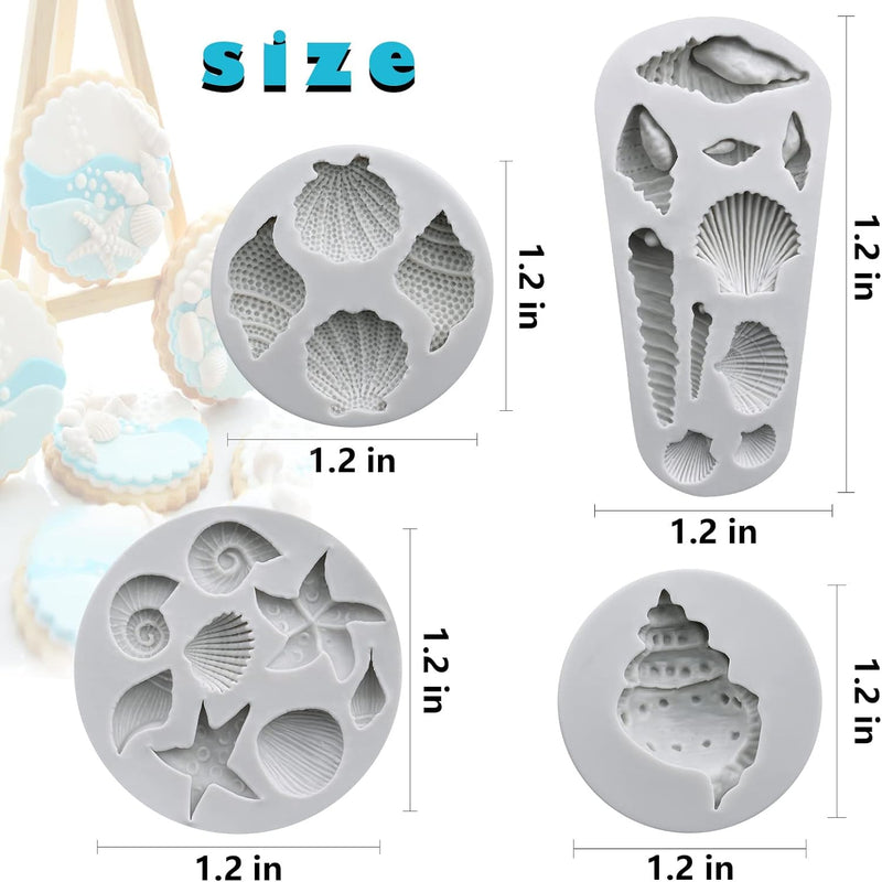 Marine Theme Fondant Silicone Cake Molds for Decoration and Crafting