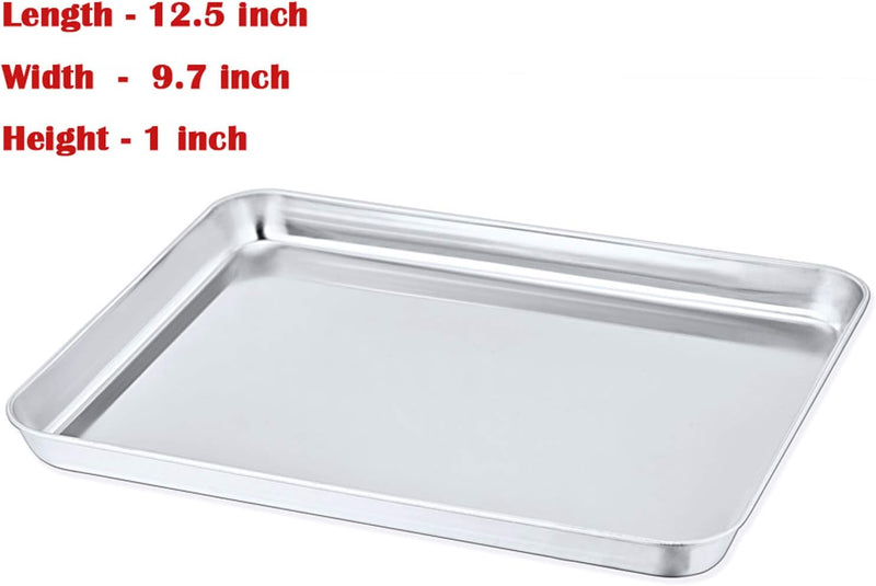 Stainless Steel Toaster Oven Tray Pan - 105x8x1 Dishwasher Safe